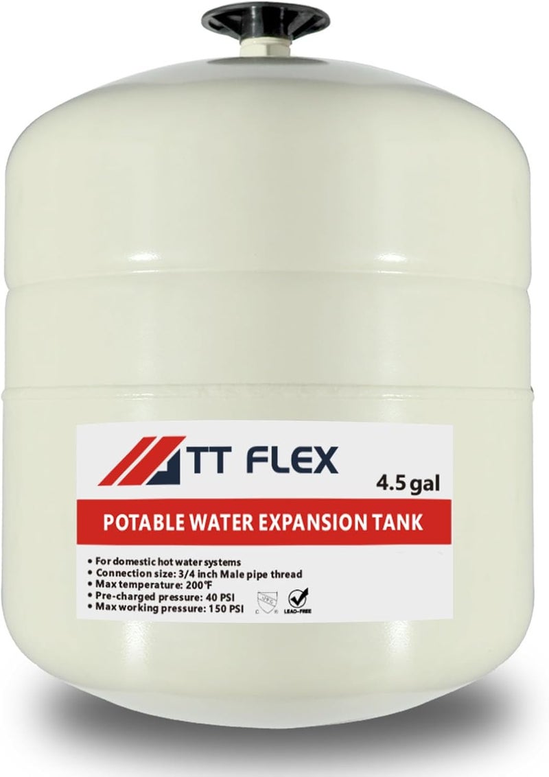TT FLEX Potable Thermal Expansion Tank for Water Heater - 4.5 Gallon, 3/4 in MNPT Connection - Image 2